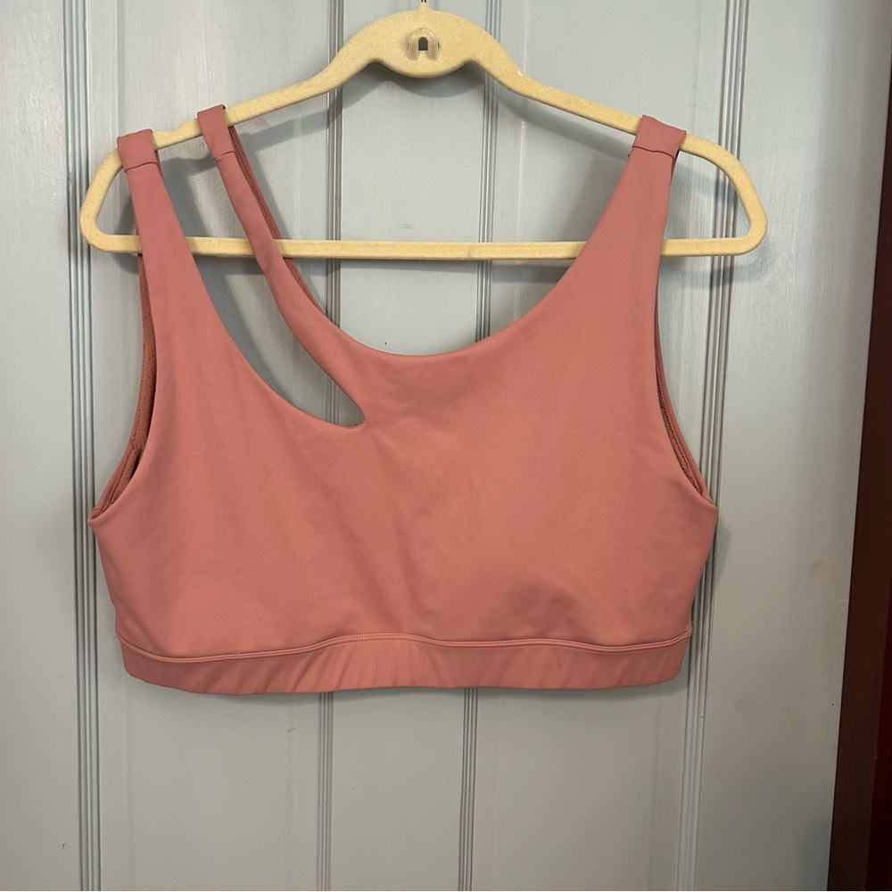 RSQ Pink Mauve Cutout Strap Asymmetrical Tank Sports Bra Size XXL - Picture 3 of 9